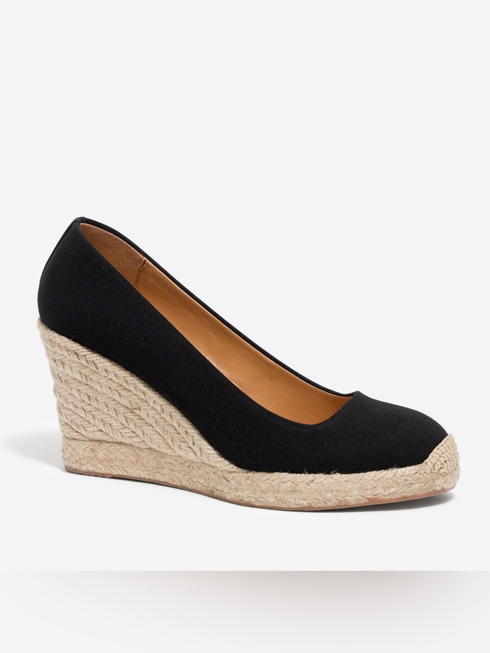 J. Crew Black Canvas Espadrille Wedge